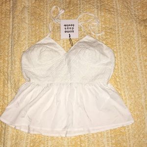 NWT white cotton halter top